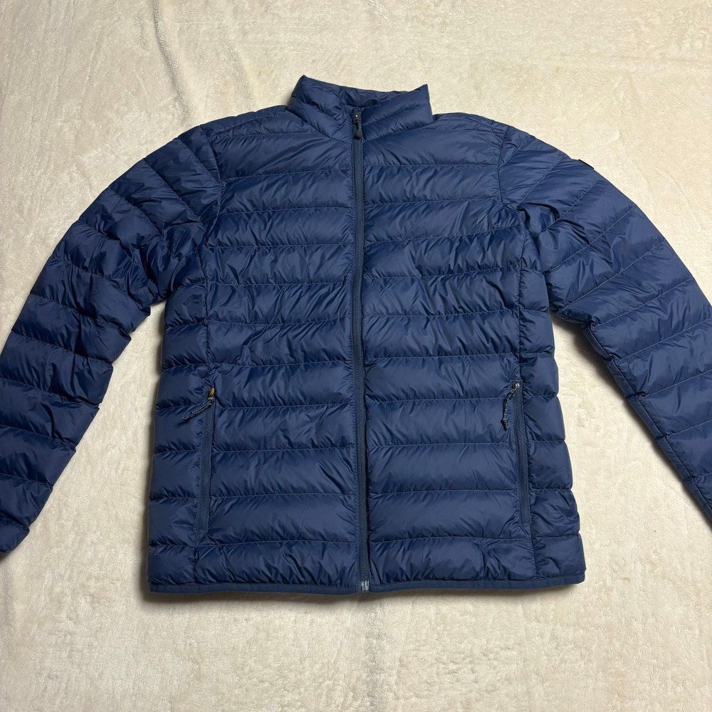 NWOT Eddie Bauer Mens S Lightweight Down 650 Puffer Jacket Navy Blue Full Zip